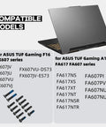 Heavy Duty Premium Slick Black Laptop Bottom Case Screws Replacement Bundle Built For Asus Tuf Gaming Fa617 Fa607 And F16 Fx607 Models on laptop.