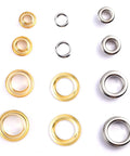 200 Sets Metal Grommets Eyelets With Washers And Storage Box In Gold And Silver Includes 1/4 Inch, 3/16 Inch, 2/5 Inch, 1/2 Inch Sizes
