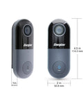 1080P Wired Video Doorbell For Real Home Security With 140 Degree Field Of View, Requires Existing Doorbell Wires, Not Battery Powered, 2-Way Audio, Local 128GB Storage Plus Cloud Backup, Remote Access, Night Vision, And iOS/Android App showing front and side dimensions