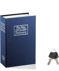 Hidden Book Safe With Key Lock And Dictionary Diversion Fake Book Safe For Cash And Valuables, Metal Safe Box, Small 7.2x4.6x2.2 in, Navy