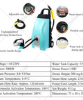 Heavy-Duty 3000W Professional Steam Cleaner With 3.5 Gallon Tank, portable with adjustable hose and ergonomic handle.