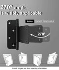 Genuine 5 Inch Matte Black Door Hinges 4 Pack Heavy Duty Gate Hardware showing 270° angle for installation orientation.