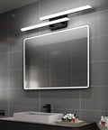 Modern LED Vanity Light 30 Inch Black Bathroom Fixture Dimmable Wall Mount White Light 6000K Aluminum Frame With Frosted Acrylic Shade