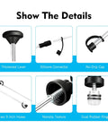 Power Steering Fluid Extractor And Refill Pump Kit, 200cc with thickened lever, silicone connector, no-drip cap, hoses, nonslip texture