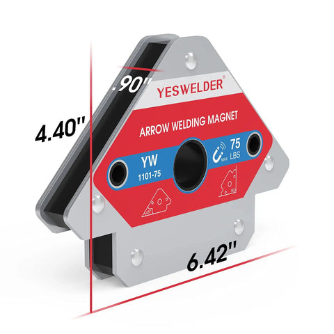 Angle view of 75 Lb Welding Magnet Set With Two Magnetic Weld Holders 75 Lb Holding Power Multi Angle Design For Secure Welds