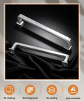 Five Pack Polished Chrome Cabinet Pulls 5 Inch Center To Center Dresser Drawer Handles on black surface