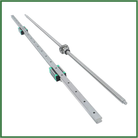 Dual Linear Guide Rail Kit With 1200mm SFU1605 Ball Screw And BF12 BK12 Mounts for CNC Router, includes 2 rails and 1 screw