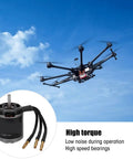 Beefy Brushless RC Motor 600KV High Power For Multicopters And Drones in flight over clear sky, black aluminum, precision balanced rotor