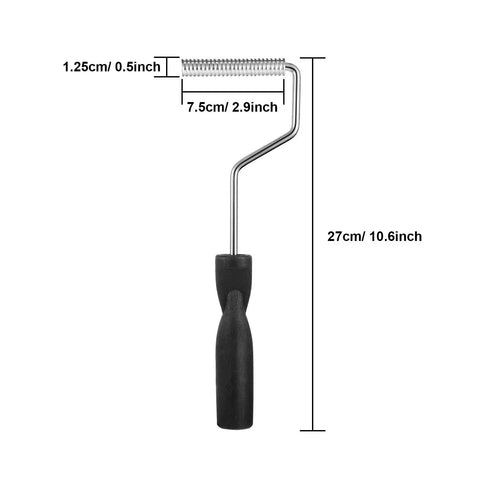 Paddle Tool For Fiberglass Laminating Bubble Roller With Aluminum Head For Mold Resin Composite 3 Inch Pro Grade, dimensions labeled