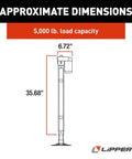 Diagram of Ground Control 3.0 Automatic 5th Wheel RV Leveling System Front Hall Effect Jack Replacement, 5,000-lb capacity.