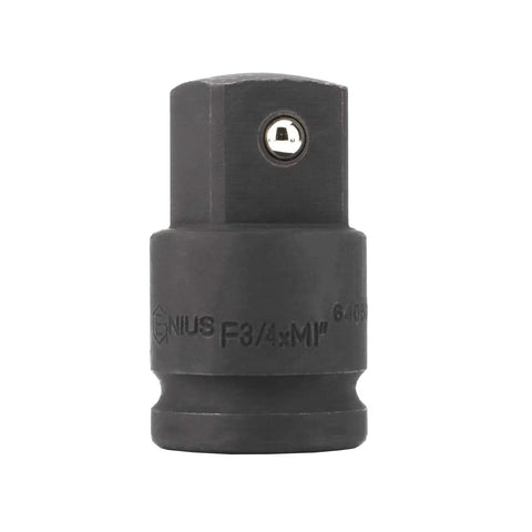 Close-up of 3/4 Inch Female To 1 Inch Male Impact Drive Adapter With Steel Ball Chrome Molybdenum Steel 3/4F X 1M ANSI Standard.