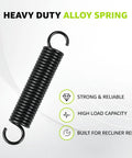 Heavy Duty 7/8 Inch Recliner Mechanism Extension Springs No Sweat Install Fit For Lane Magnus Action Furniture Big Man Chair and 0521 Comfort King, black alloy spring.