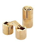Concealed Barrel Hinges Copper 8mm to 18mm for Cabinets and Furniture, Smooth Go-To Cylindrical Hardware, Easy Install, copper finish close-up