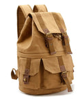 Canvas DSLR Camera Bag Backpack For Travel And Outdoors, High Capacity Photo Gear Carrier That Fits Tripod And Lenses, Lightweight Yet Tough Nylon Construction, Abrasion Resistant Design For Everyday Shooting, shown in side view with buckle details.