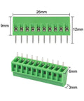 10 Pack 10Pin 2.54mm 0.1 Inch Pitch PCB Screw Terminal Block Connectors 150V 6A For 26 To 18 AWG Cable ABS Plastic Housing