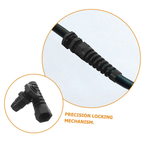 Close-up of Ten Pack Adjustable Cable Connectors Kit Nylon Cable Gland Strain Relief Joints with precision locking mechanism