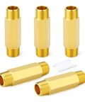 Brass Long Nipple Set 1 Quarter Inch NPT Male To Male Hex Pipe Fittings 3 Inch Length 5 Piece Kit For Extending Pipes