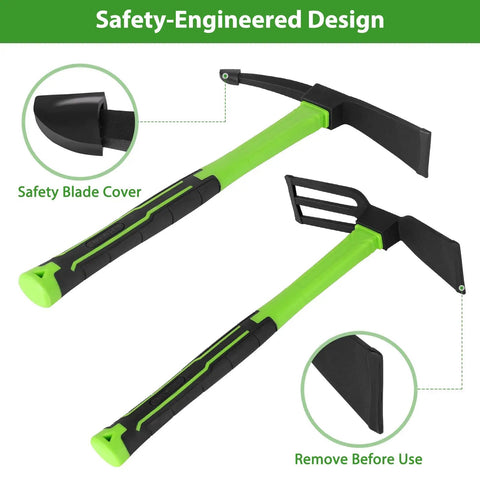 Two-Piece Garden Hoe Set With Non-Slip Ergonomic Handles For Easy Weeding And Plant Care, Durable Carbon Steel Outdoor Tools Built To Last