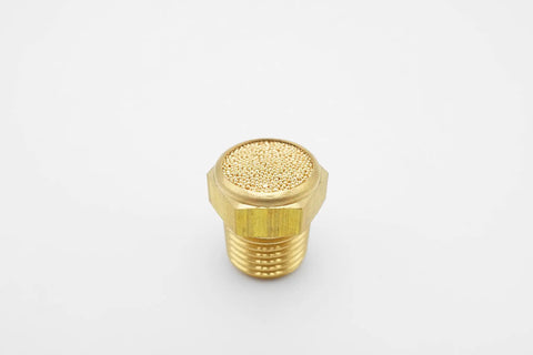 One Quarter Inch Male Npt Pneumatic Air Muffler Heavy Duty Solid Brass Build And Sintered Bronze Core Takes The Sting Out Of Loud Exhaust Notes While Your Rig Runs Smooth And Steady