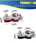 Heavy Duty Car Battery Terminal Connectors With Anti Corrosion Washers Galvanized Iron showing size dimensions and details.