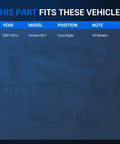 Front CV Axle Shaft Assembly For Honda CR V 2007 2014 Direct Fit Replacement fits front right position of all models.