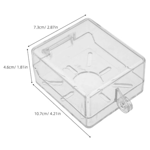 Lockable Button Protector Cover For Push Button Switches And Wall Switches Misoperation Shield, clear 10.7x7.3x4.6cm plastic