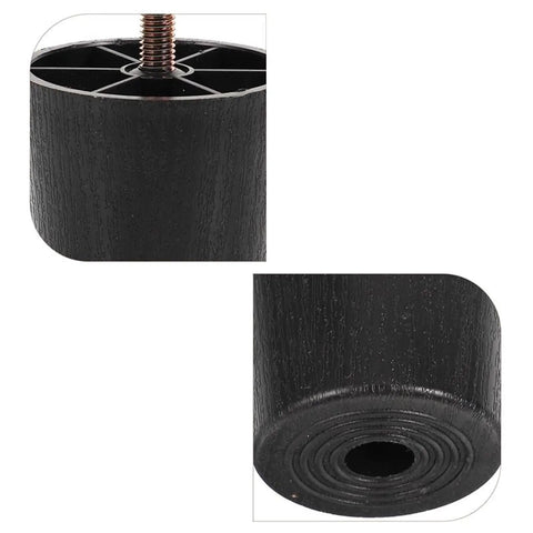 4 Pcs Screw On Furniture Levelers with Adjustable Feet Risers for Sofas, Beds, and Tables, non-slip rubber base detail