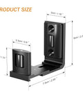 Sliding Barn Door Bottom Floor Guide With Adjustable U Shaped Flat Bottom Design Easy To Install And Wall Mounted Black Finish For Space Saving And Smooth Operation With Concealed Small Pulleys For Door Protection; shown with dimensions.