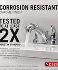 Foundations Centerset Chrome Bathroom Faucet For 4 Inch 3 Hole Vanity ADA Compliant Water Sense Brass Construction sink