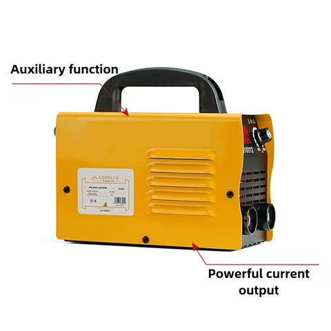 Bright yellow Portable Arc Welder Kit for Home Shop DIY Projects with handle and controls visible