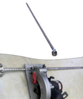 Heavy Duty Circular Saw Guide Rail Track Featuring Quick Lock Alloy Fence and Ridiculously Smooth Bearings for Dead On Precision Lumber Cutting Every Single Day, showing an assembled rail for accurate cuts.