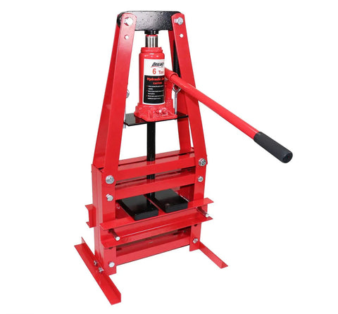 6-Ton Benchtop Hydraulic A-Frame Shop Press With Press Plates For Metal Bending And Straightening Install And Remove Pressure-Fitted Parts