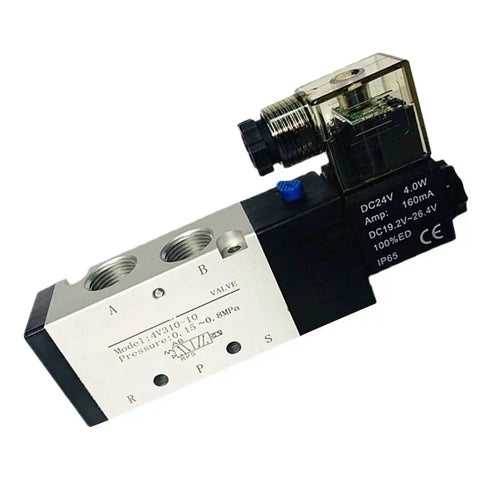 4V210-08 AC220V Pneumatic Solenoid Valve 5 Way 2 Position Control Valve For Double Acting Cylinders In Industrial Automation With 50 To 60Hz Power And Durable Copper Coil For Reliable Quick Switching, aluminum body