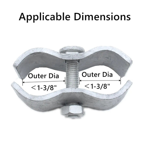 10 Pack Built Tough Dog Kennel Clamps With Bolts And Nuts, 1-3/8 Inch Galvanized Steel Fence Panel Clamps for Round Pipe Frames