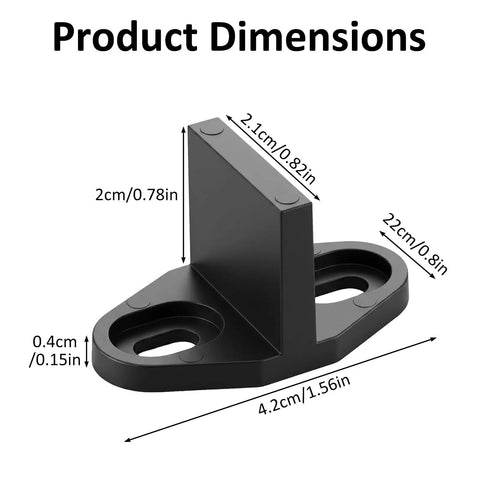 Beefed Up T Shaped Barn Door Guides Set For Bottom Track With Screws And Floor Anchors Four Pack Durable Steel Construction Rust Resistant Smooth Sliding Easy Install For Home Garage Workshop And Barn Door Projects. black steel guide, 4.2 cm