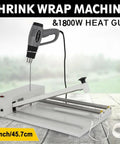 GfaZxds 2 In 1 Hand Wrapping Machine With Heat Gun And Shrink Film For Food, Book, And Box Packaging on white background, 18 inch