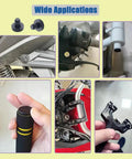 Heavy Duty Silicone Rubber Hole Plugs Set With 9 Sizes T Type Black Caps used in various applications for sealing and protection.