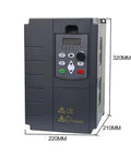 Beefy Frequency Inverter 15KW VFD Speed Control 380V Motor Drive For Lathe 3 Phase Asynchronous Motors Supports 18.5KW 25HP 380V, front view 220x210x320mm