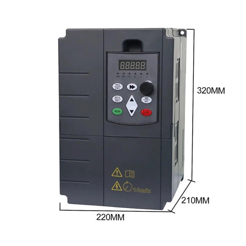 Beefy Frequency Inverter 15KW VFD Speed Control 380V Motor Drive For Lathe 3 Phase Asynchronous Motors Supports 18.5KW 25HP 380V, front view 220x210x320mm