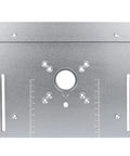 Tough As Nails Aluminum Router Table Insert Plate With Miter Gauge For Woodworking Benches And Table Saw Rigs Anodized Finish, top view showing measurement markings.