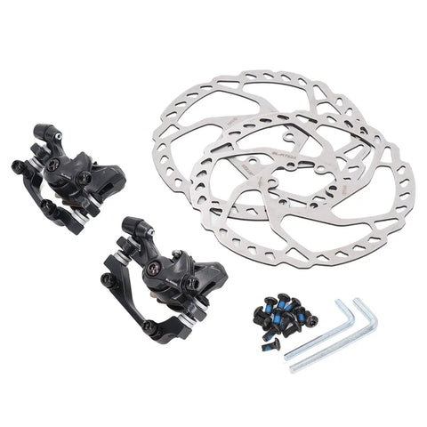 Built Tough Front And Rear Disc Brake Kit With Two Heavy Duty Aluminum Alloy Calipers And Precision Rotors, 160mm, complete set.