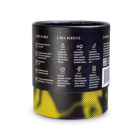 Back view of Bike Chain Wax Kit packaging with instructions and benefits visible.
