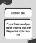Pool and spa pump shaft seal replacement, 5/8-inch size for PS-1000 and AS-1000