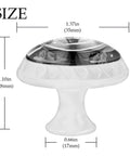 4 Pcs 1.37 Inch Round Glass Cabinet Knobs Black Butterfly Design showing size dimensions for kitchens and dressers.