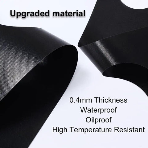 Close-up of 30 Inch Gas Cooktop Saver Mat With Whole Piece Design Washable Teflon Coated Shield material showing features and thickness.