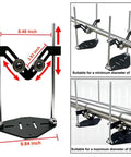 Heavy Duty Adjustable Pipe Rolling Rig With Rock Solid V Frame Base for smooth spinning, showing dimensions and adjustment features.