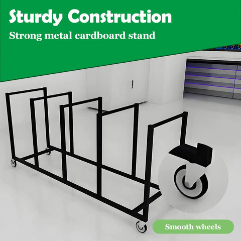 Heavy Duty Cardboard Box Organizer Rack For Shipping And Packing Station keeps Big Boy Flats square deal organized with sturdy metal stand.