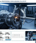 Heavy Duty Gear Puller Set With 2 And 3 Jaw Configurations 4 Piece Kit for removing gears and pulleys in automotive repair
