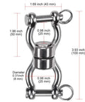 Beefy Bearing Swing Swivel For Rigging And Hanging 360 Degree Rotation Accessory Heavy Duty Industrial Gear For Static And Dynamic Ropes Upgraded Hanging Solution stainless steel swivel, 3.93 inch, 1.200 lb cap