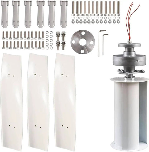 Heavy Duty Vertical Axis Wind Turbine Generator 20kW With Permanent Magnet Maglev Tech Multi Voltage 12V 24V 48V 220V Includes Charge Controller parts